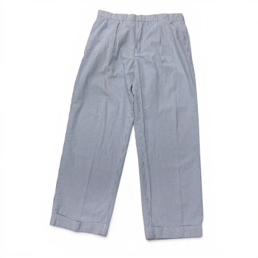 Polo Golf Ralph Lauren Mens 36 x 30 Blue White Seersucker Pleated Cuffed Pants